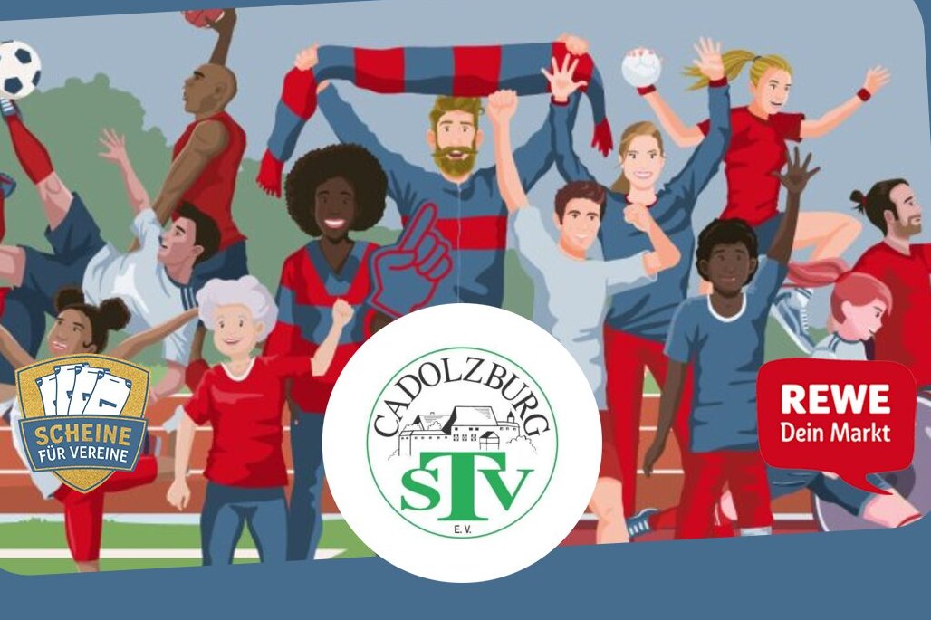 Plakat der Aktion Scheine für Vereine mit dem Wappen des TSV Cadolzburg