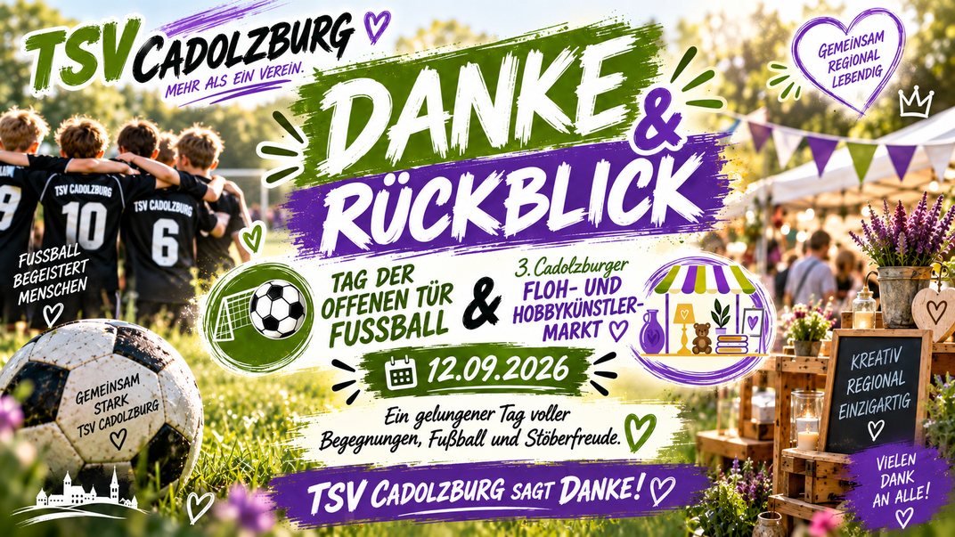 Danke und R&uuml;ckblick: Tag der offenen T&uuml;r Fu&szlig;ball und 3. Cadolzburger Floh- und Hobbyk&uuml;nstlermarkt am 12.09.2026