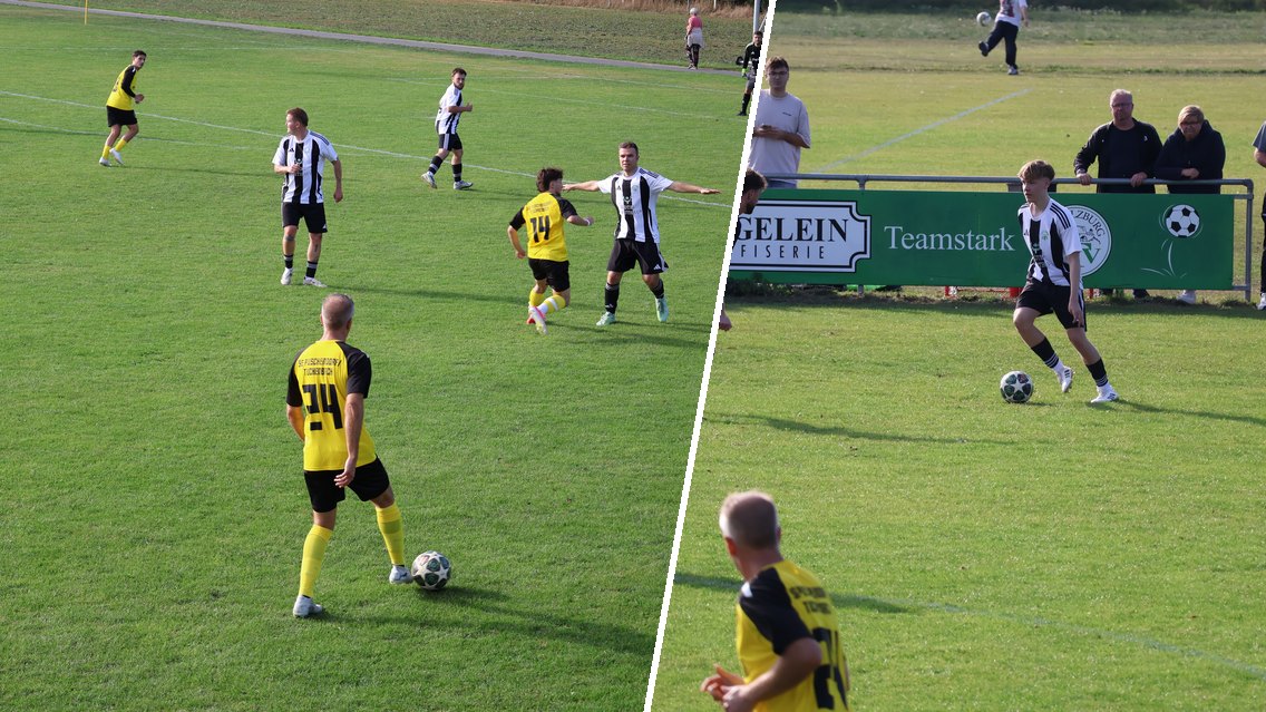 Zwei Szenen aus dem Heimspiel der Zweiten gegen die SG Puschendorf/Tuchenbach am 4. Oktober